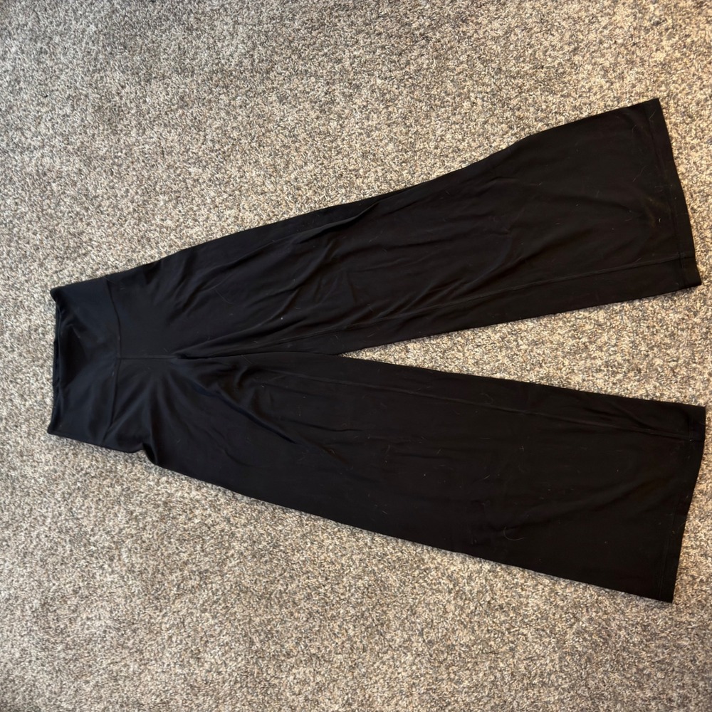 Athleta Elation Wide Leg Pants Black High Rise Yoga Trousers XXS